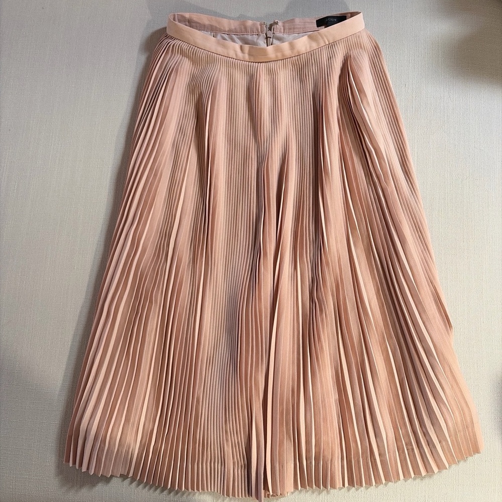 J. Crew Pleated A-Line Skirt in Soft Pink